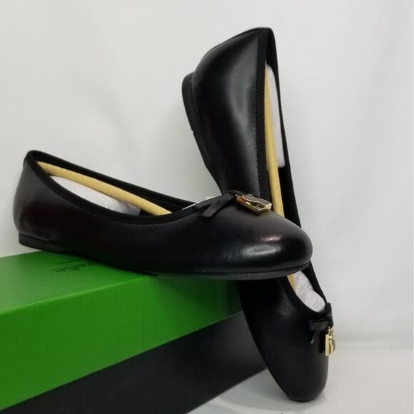 Kate Spade Women's Dakota Charm Ballet Flats Size 7 Black NWT - Picture 1 of 9